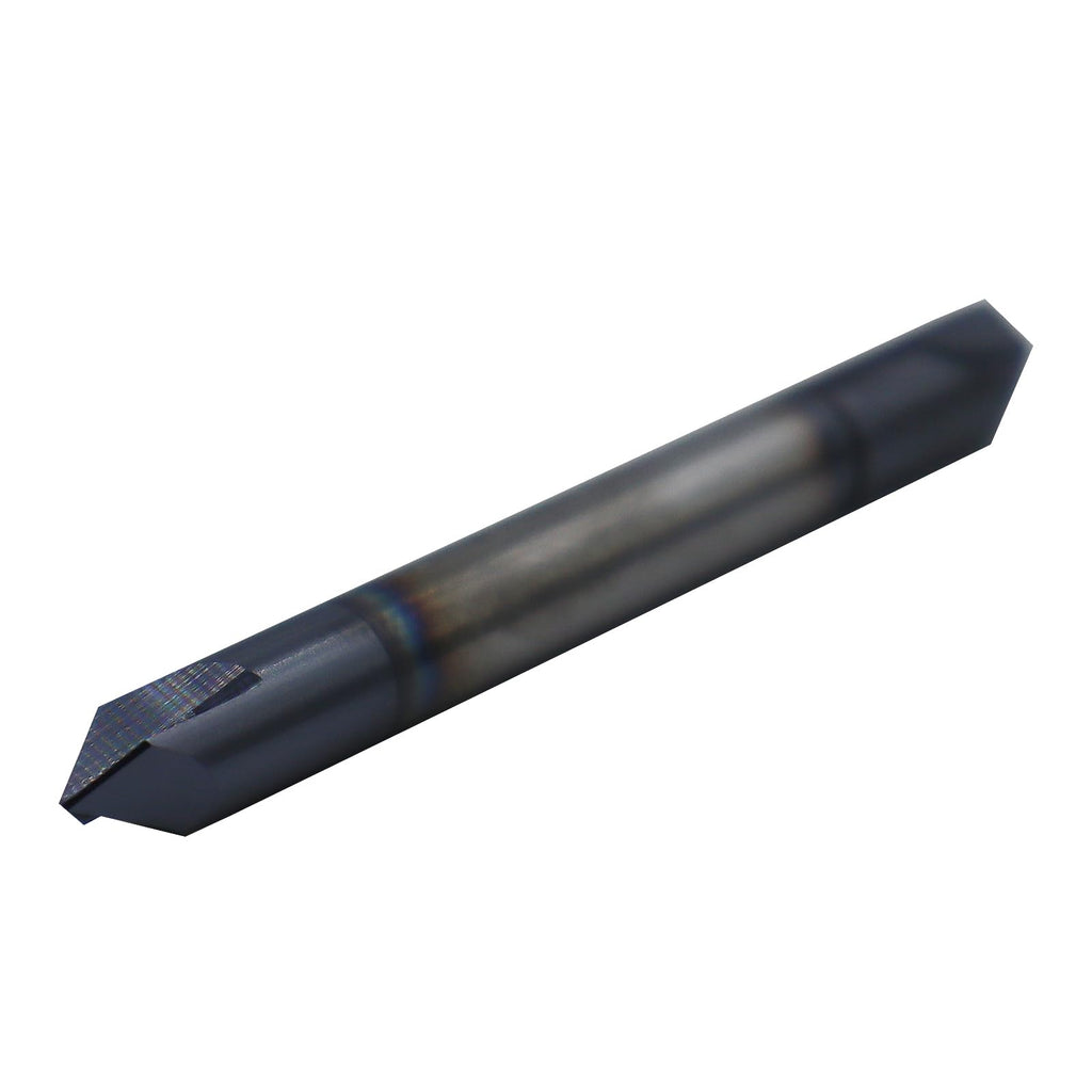 1/4in Solid Carbide End Mill, Chamfer Mill - Double End, 2 Flutes