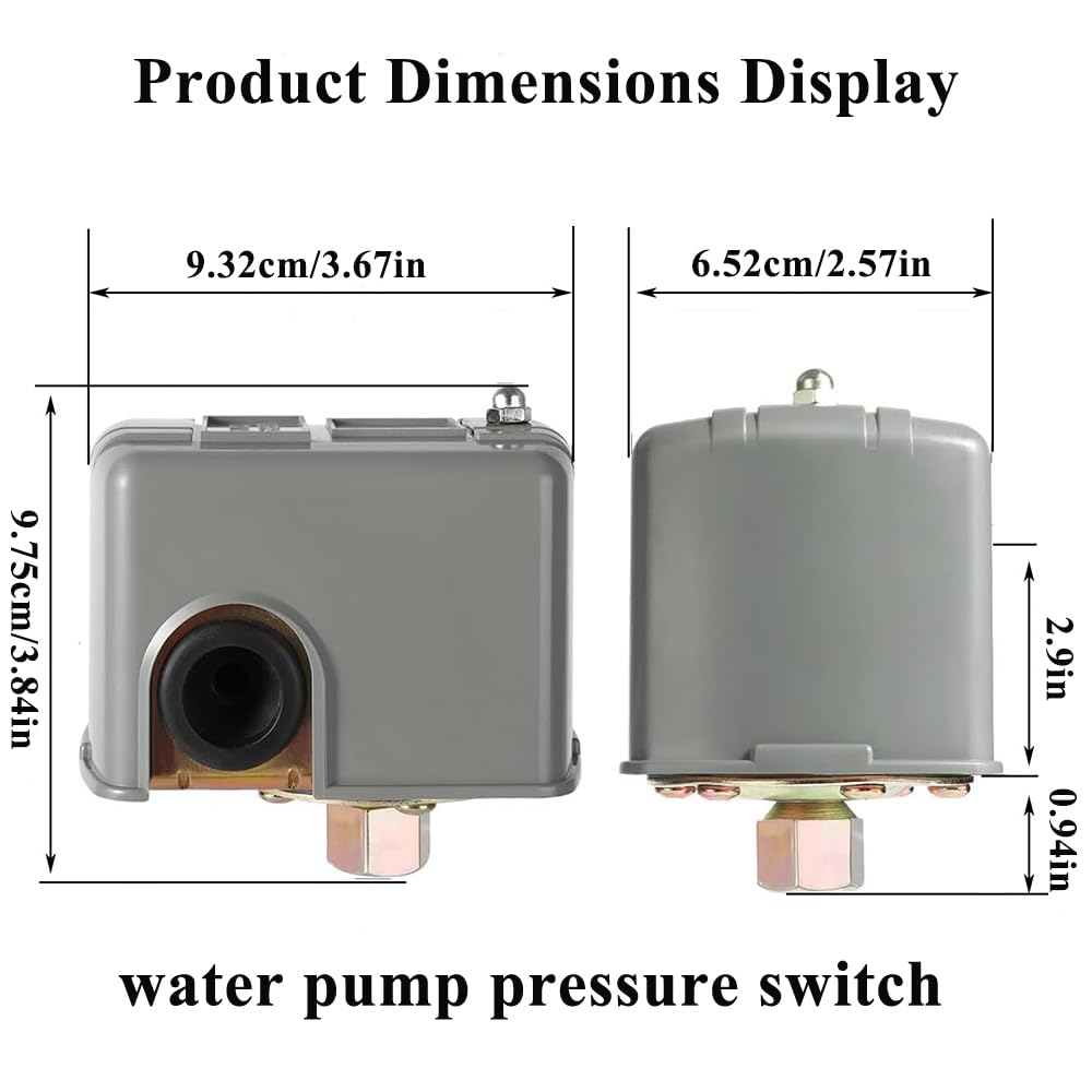 Pressure Switch for Well Pump, 40-60Psi Well Pressure Switch, 1/4" Female