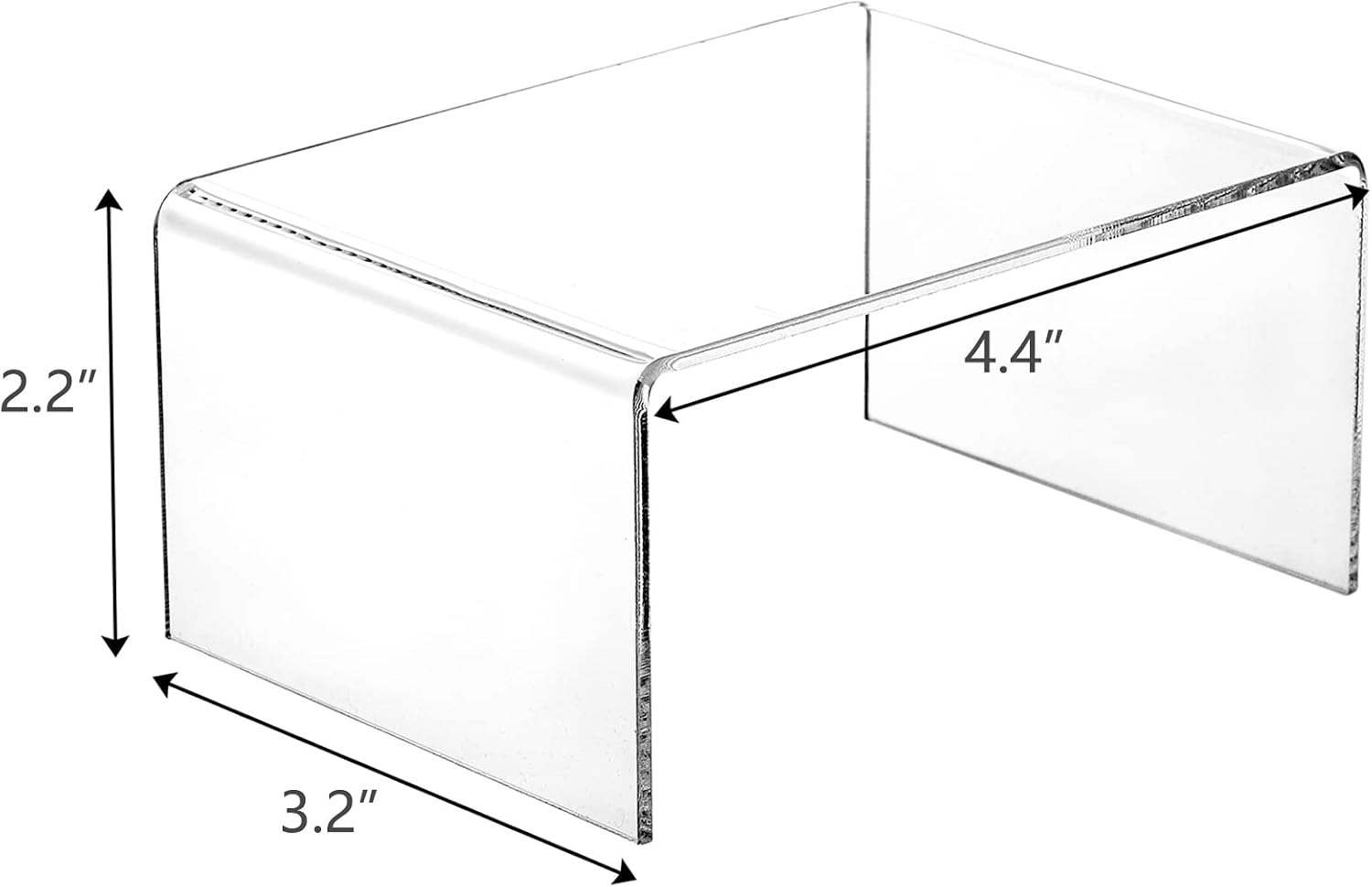 16 Pack Clear Acrylic Display Risers, 4.4" x 3.2" x 2.2" Display Stand for Figures, Buffets, Dessert, Cupcakes