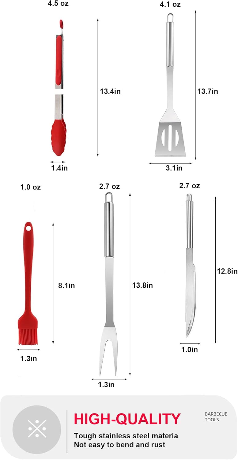 BBQ Grill Tool Set BBQ Accessories, Stainless Steel Grill Tools Grilling Accessories Grill Set Barbecue Grill