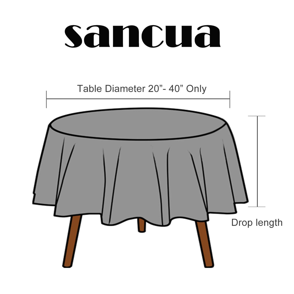 Black Round Tablecloth 60 Inch Diameter for 20-48 Inch Tables