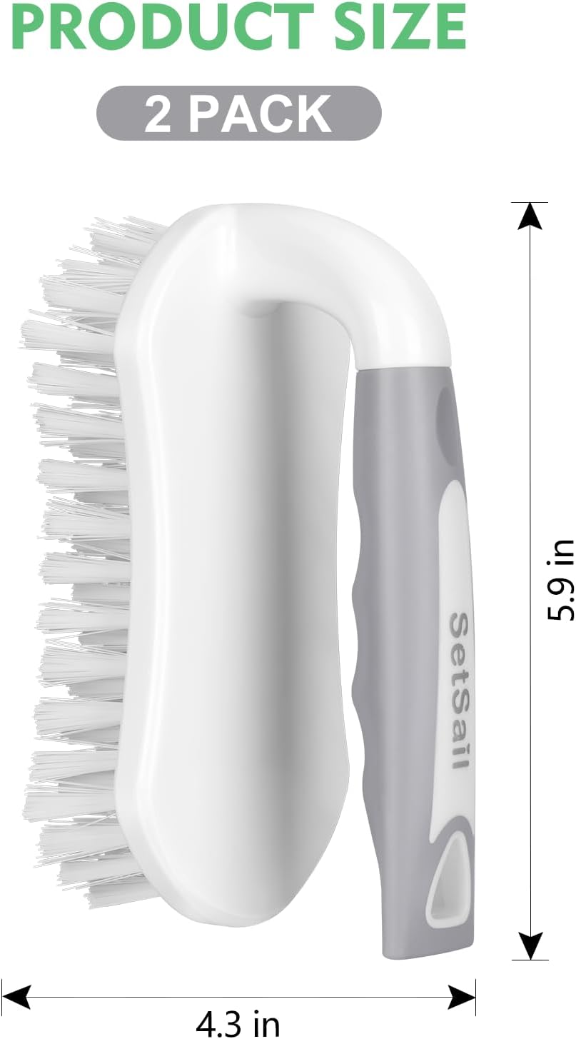 Scrub Brush, Heavy-Duty Scrub Brushes for Cleaning with Stiff Bristles Cleaning Brush for Shower, Bathroom, Carpet