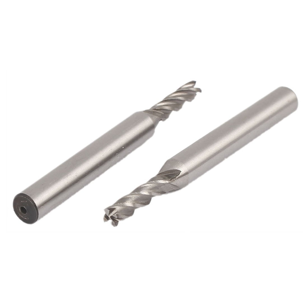 uxcell 2pcs 5/32 Inch Cutting Dia 4 Spiral Flutes Straight Shank Cutter Tool HSS-AL End Mill Bits