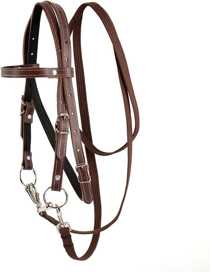 Leather Horse Bridle, Adjustable Western Browband Bridles for Horses with Bits and Detachable Reins (L (Above 1.2