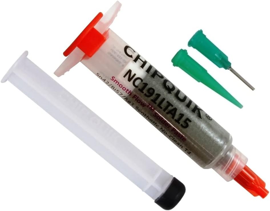 Chip Quik NC191LTA15 Smooth Flow Low Temp Solder Paste Sn42/Bi57/Ag1 T4 15g Syringe