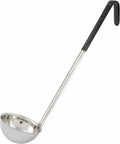 Stainless Steel Ladle with Black Handle, 6-Ounce, Medium | Color-coded, Curved handle, Restaurant service, Great for