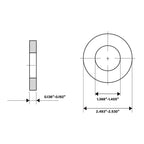 1-1/4" x 2.5"OD Flat Washer, 18-8 (304) Stainless Steel Washers Flat, 2PCS
