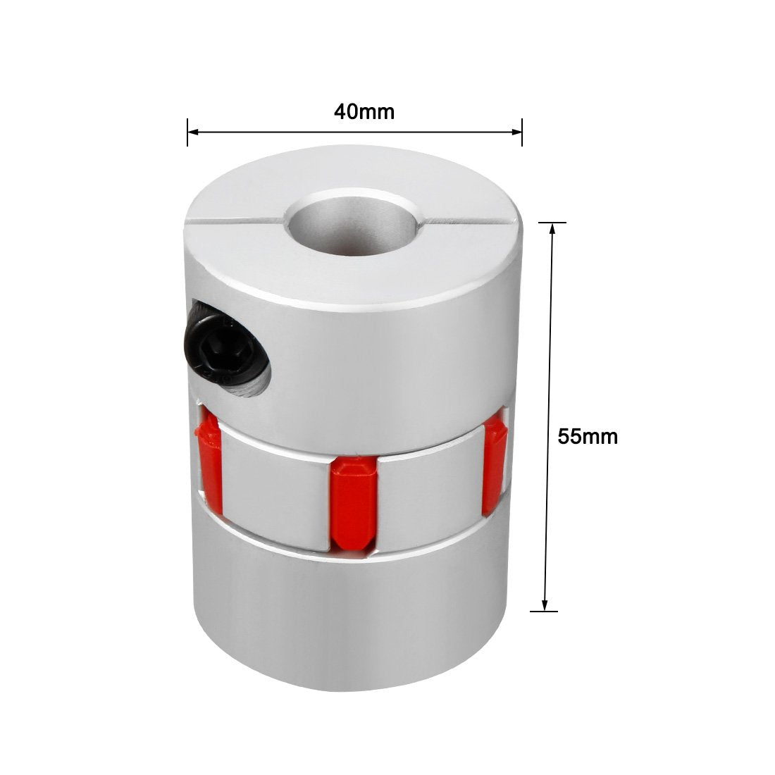 uxcell 15mm to 19mm Shaft Plum Shaped Coupling Coupler 40mm Diameter 55mm Length