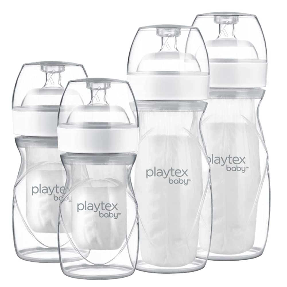 Nurser Bottle Gift Set, with Pre-Sterilized Disposable Drop-Ins Liners, Closer to Breastfeeding