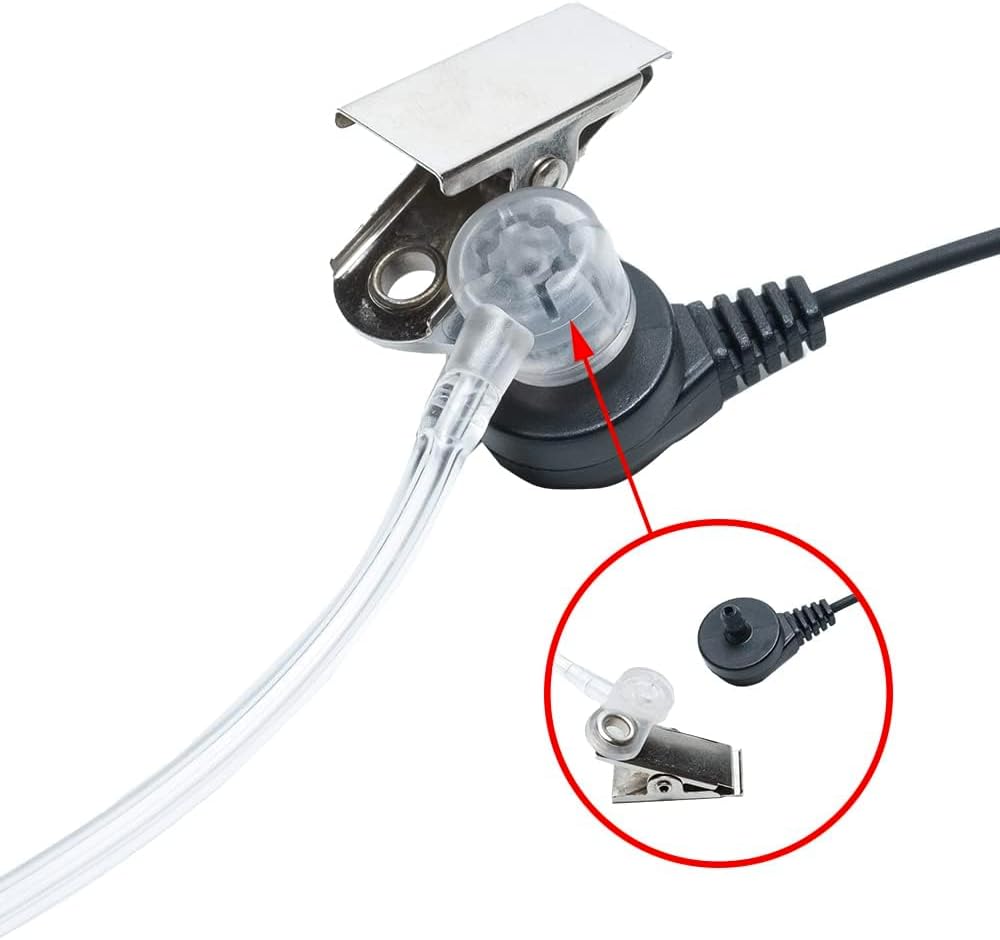 1-Pin Acoustic Tube Earpiece Compatible with Cobra CXT195 2-Pack | Surveillance Headset, PTT Mic, Covert, Comfort