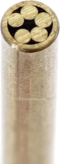 Mosaic Pin - (0.125 (1/8) Inch Diameter) - (406BB) - (Brass Outer Material)(Brass Inner Material) - Decorative Knife