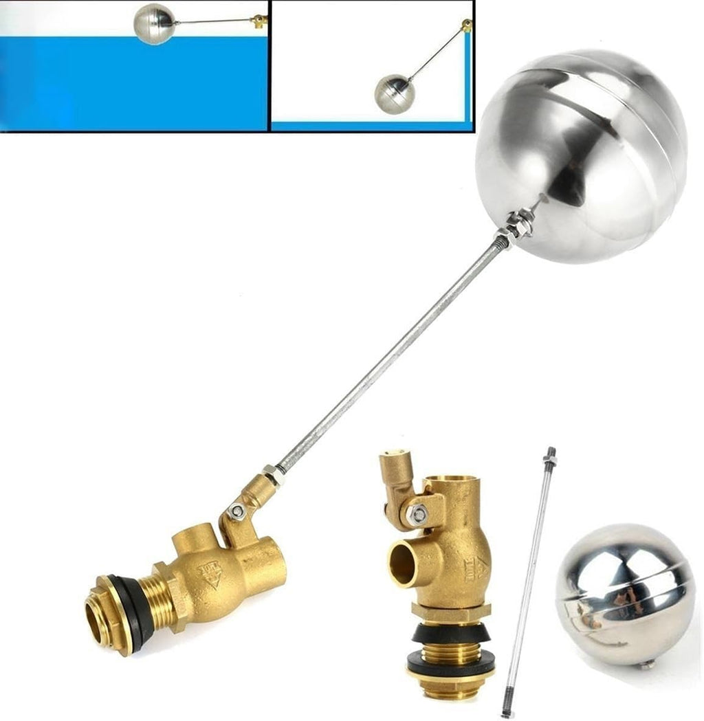Valve，Float Valve,Brass Float Valve 1/2" 3/4" 1" 2", Water Tank Float Ball Valve, Brass Male Thread Water Sensor Stainless Steel High Pressure Float Ball Value (Size : 1.5inch) (Size : 2inch)