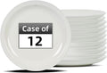 Stoneware Narrow Rim Commercial Grade Dinnerware America White, Dinner Plate 10.5", Case of 12