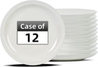 Stoneware Narrow Rim Commercial Grade Dinnerware America White, Dinner Plate 10.5", Case of 12