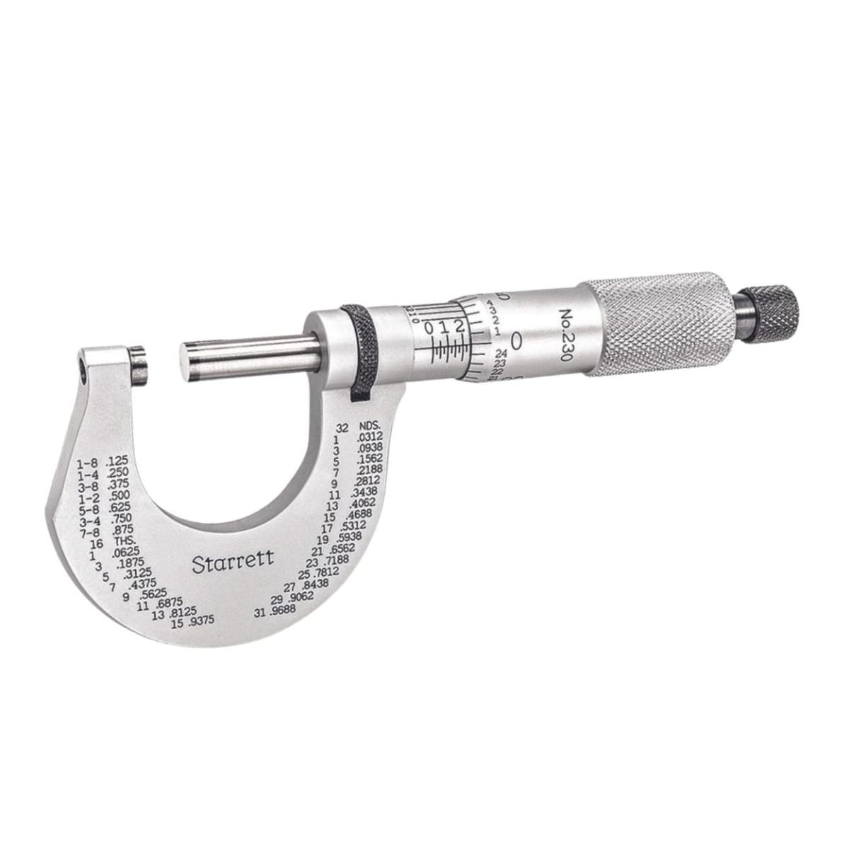 Starrett Outside Digital Micrometer, 0-1" Range, .0001" Graduation