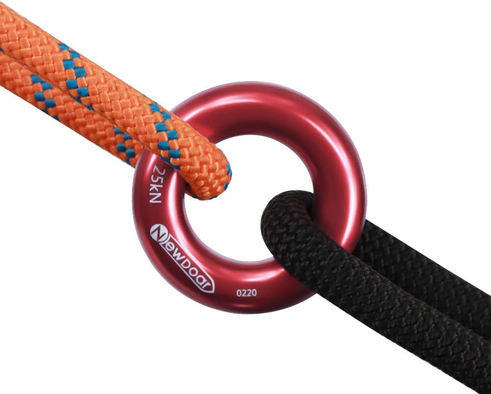 Rappel Ring 25kN Gold Large O-Ring Rope Connector for Rock Climbing Arborist Rescue Hammock and Slackline
