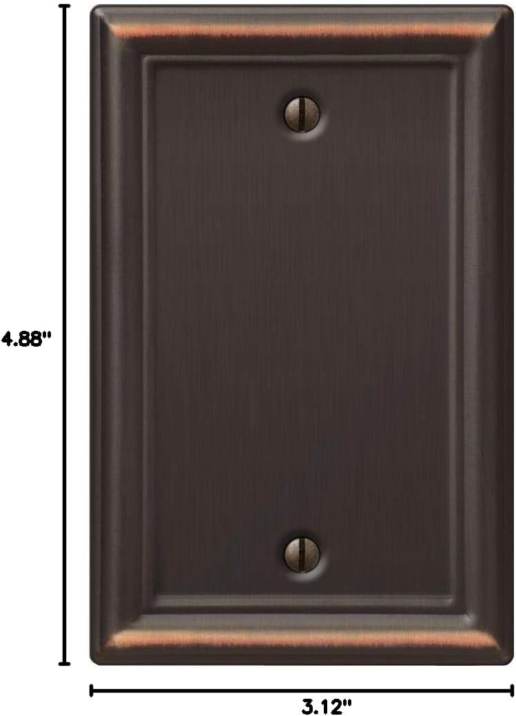 Amerelle 149BDB Chelsea Wallplate, 1 Blank, Steel, Aged Bronze, 1-Pack
