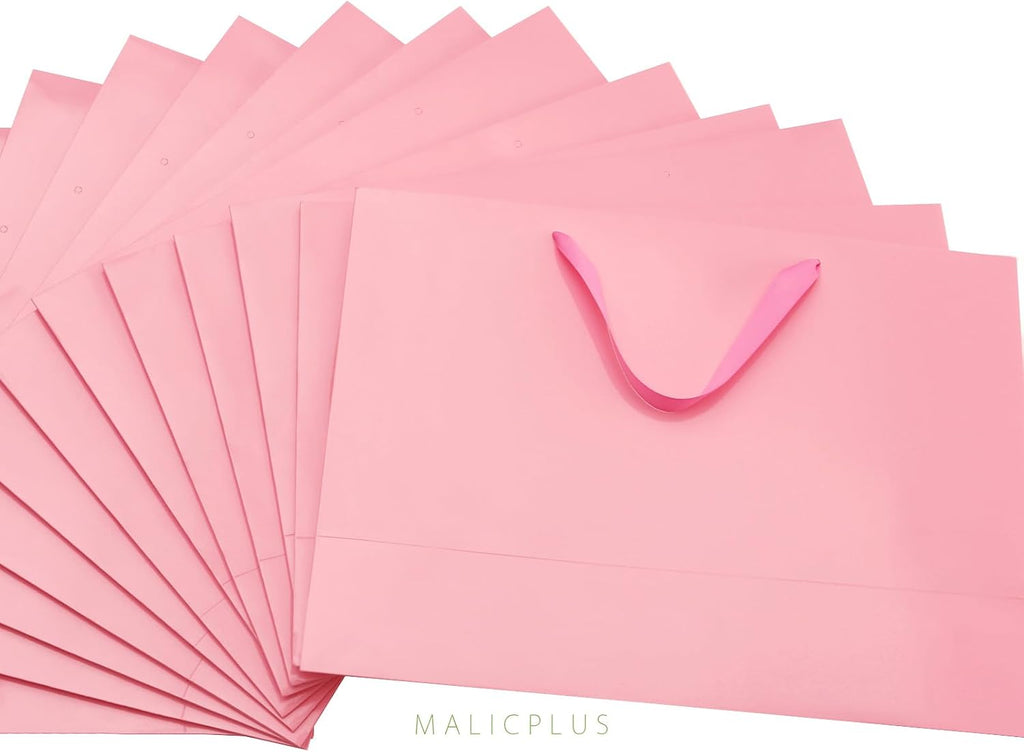 Extra Large Pink Gift Bags with Handles,16x6x12 Inch,12 Pack
