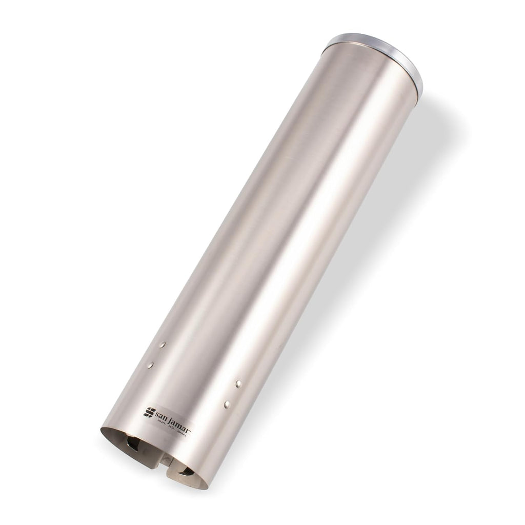 Large Pull-Type Cup Dispenser, 6-12 oz, Stainless Steel