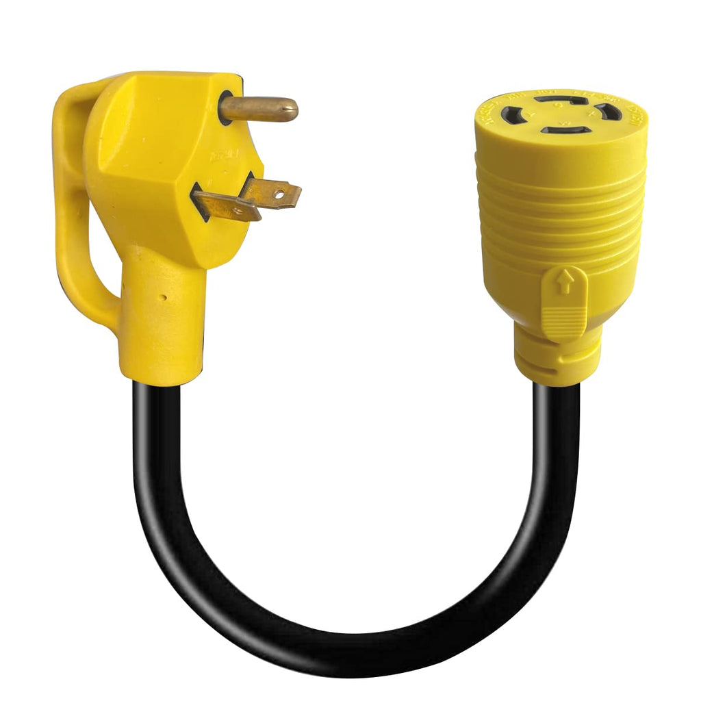TT-30P Male to L14-30R Female Generator Transfer Switch Adapter Cord,10AWG 30A 3 Prong to 4 Prong RV Generator