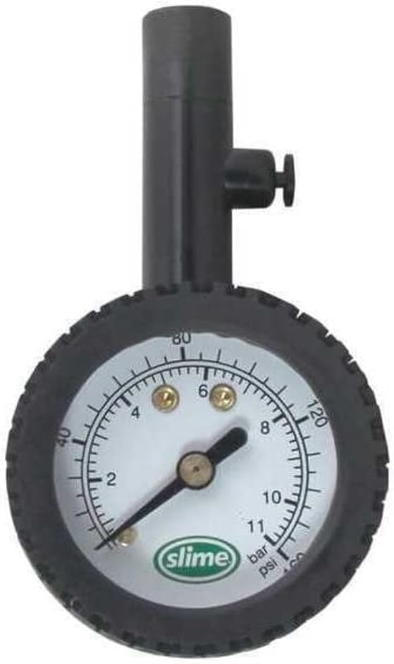 Slime 20186 High PSI Dial Gauge with Bleeder Valve, 10-160 PSI