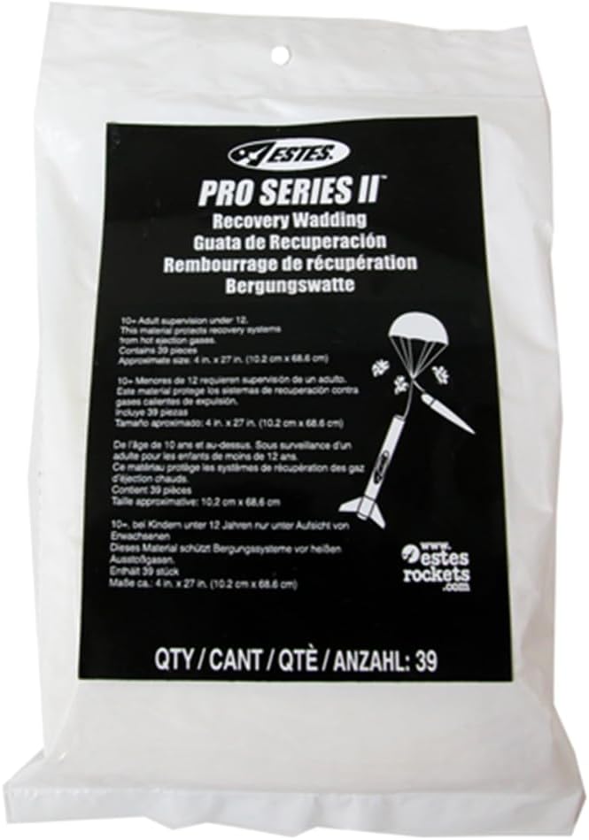 Rockets 3556 Pro Series II Recovery Wadding, for Model Rockets (39 Sheets)