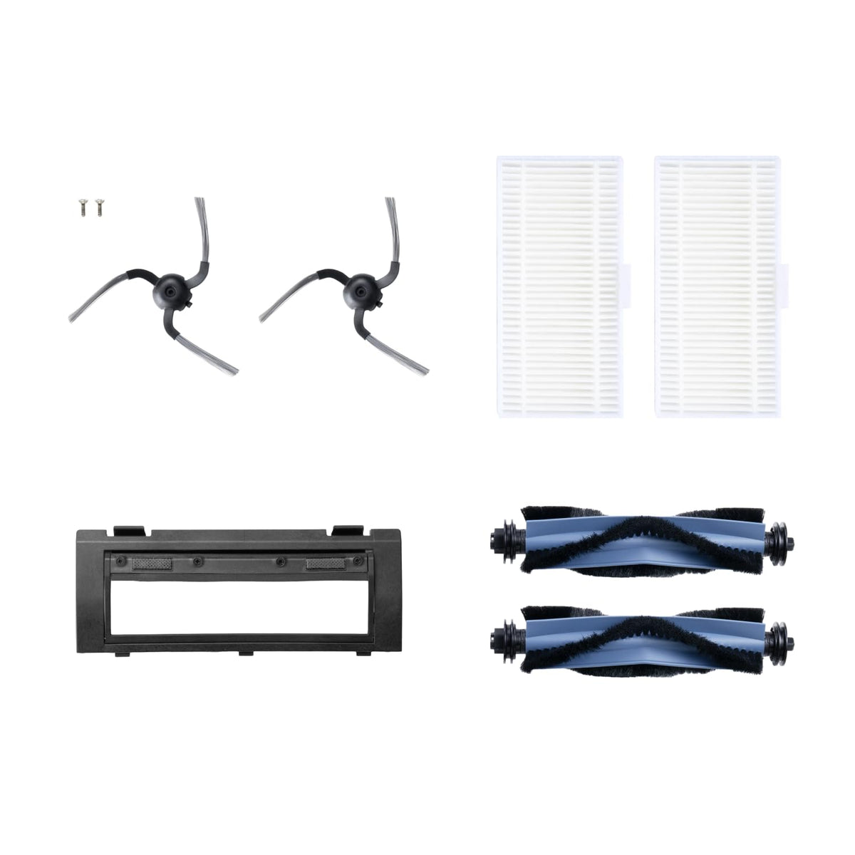 eufy RoboVac Replacement Accessories Kit (2 Side Brushes + 2 Filter Sets + Rolling Brush + Brush Guard) Compatible with eufy Self-Empty C10.