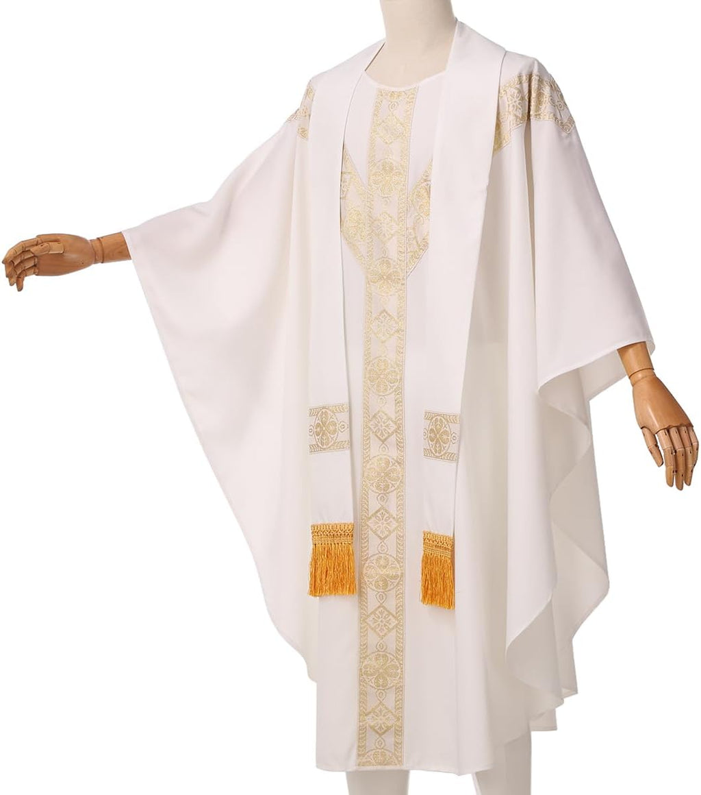 Catholic Priest Chasuble Church Mass Vestment Robe with Stole