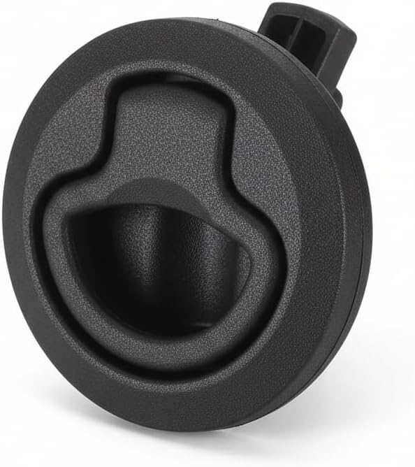 WINOMO Marine Flush Mount Latch - 2" Black UV Stabilized Slam Latch Flush Mount Handle Ring for Boat Hatches, RV Campers