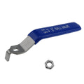 HLGHLG Stainless Steel Lever Handle with M8 Nut for DN15 Ball Valve, Quarter Turn Operation, Blue Plastic Grip & Chrome Plated Finish (DN15 1/2")
