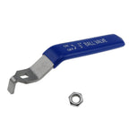 HLGHLG Stainless Steel Lever Handle with M8 Nut for DN15 Ball Valve, Quarter Turn Operation, Blue Plastic Grip & Chrome Plated Finish (DN15 1/2")