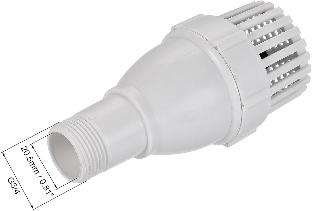 uxcell Foot Valve, G3/4 Thread Filter Strainer Check Valve White Pack of 2