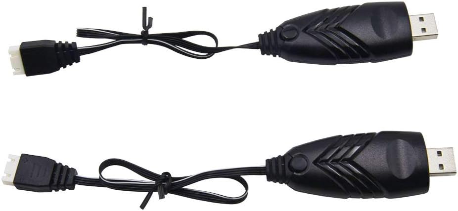 2 Pack 3S 1.5A Lithium Charger Cable Suitable for RC Car Boat Airplane Drone Airsoft 3 Cell Lipo Battery / 11.1V USB