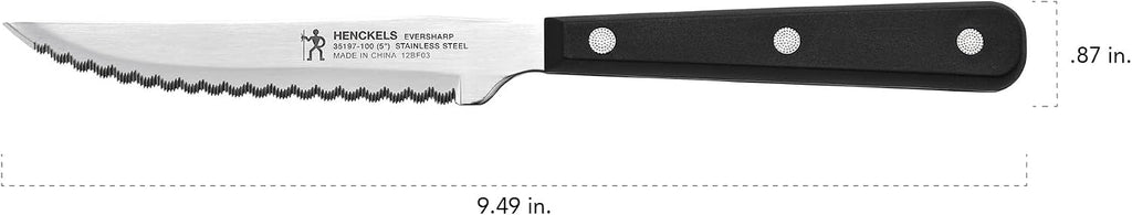 Razor-Sharp Steak Knives Set of 8, German Engineered, Black Handle