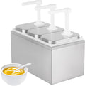 Commercial Sauce Dispenser Pump, 6L Condiment Pumps Station with Food-Grade Containers & Pumps