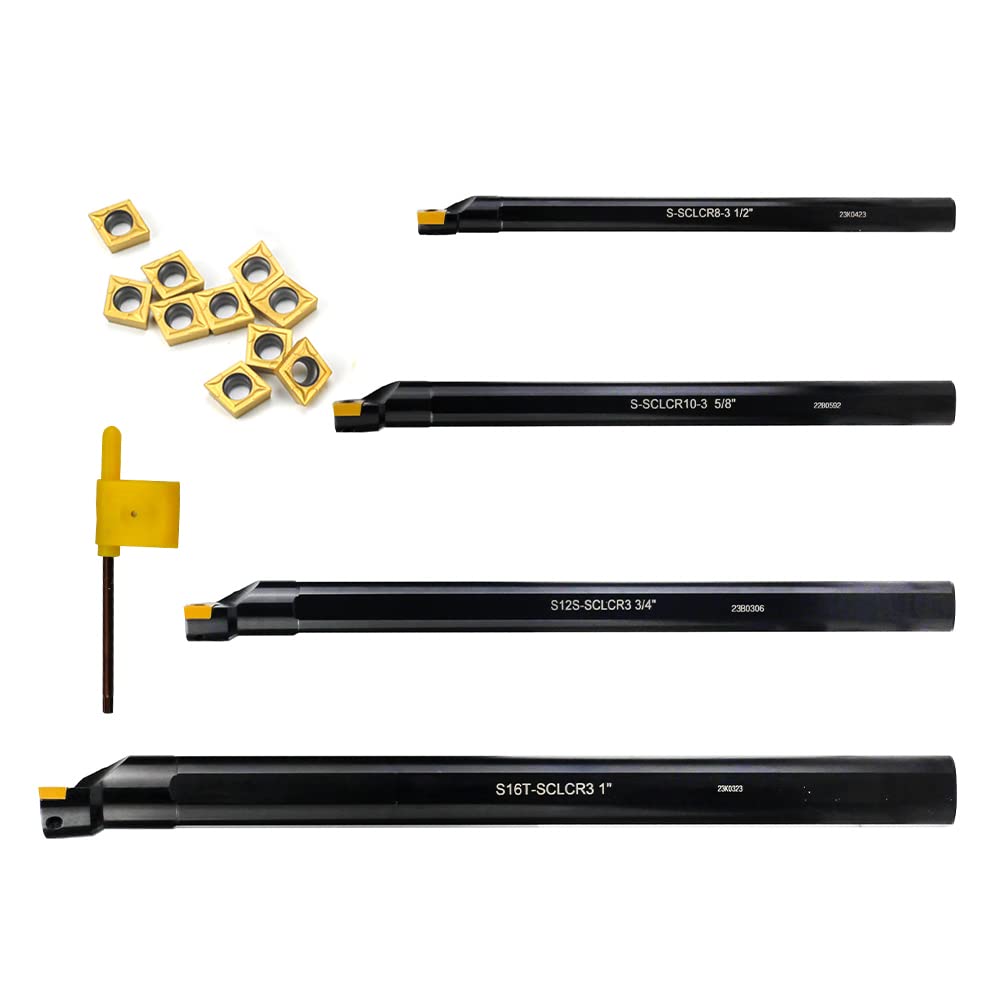 OSCARBIDE Indexable Boring Bar Set 1/2"x7",5/8"x8",3/4"x10",1"x12",4pcs