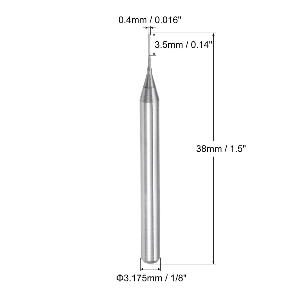 uxcell 10Pcs 0.4mm Carbide End Mill Engraving Milling Cutter