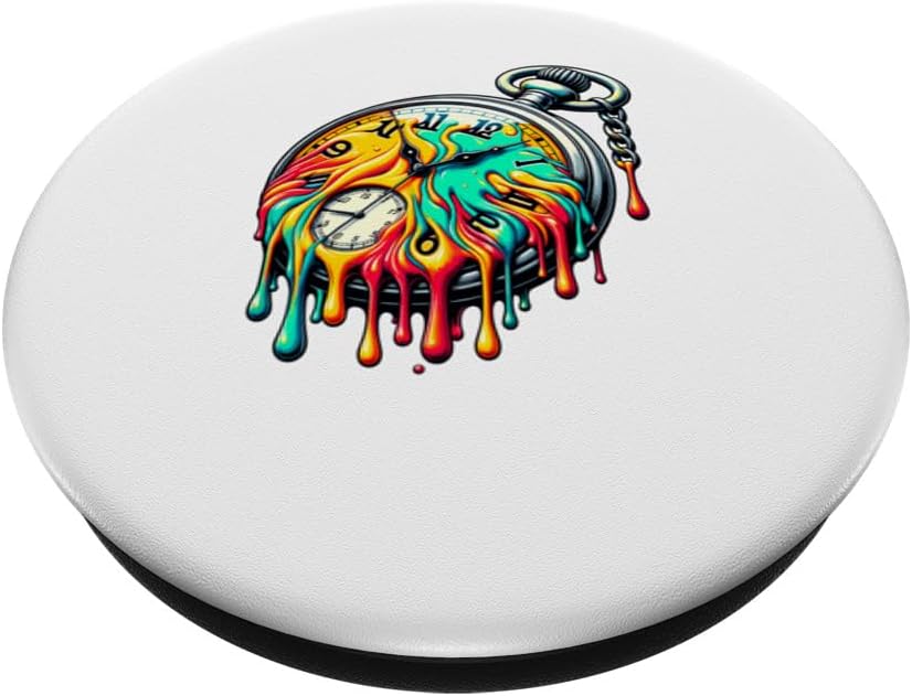 Dripping Paint Vintage Pocket Watch Chain Retro PopSockets Adhesive PopGrip