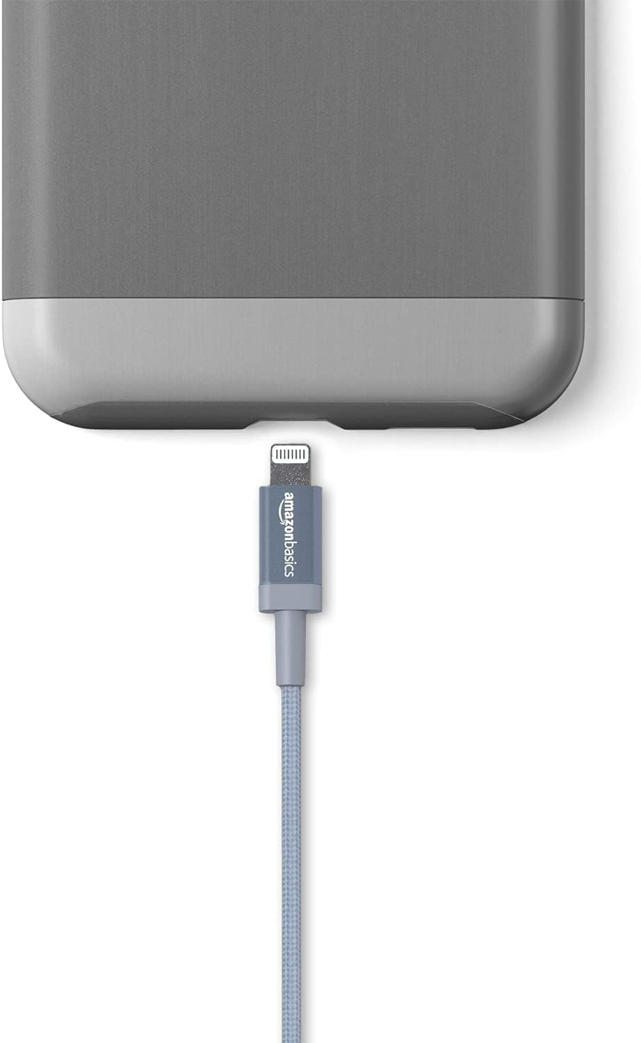 USB-A to Lightning Cable, Apple MFi Certified, Nylon Braided Cord, Fast Charging, Durable, Sturdy, 3 Foot, Dark Gray