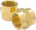 Hooshing 2PCS Brass Coupling Pipe Fitting, 3/4" x 3/4" NPT Female Coupler