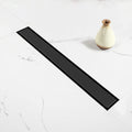 28" Linear Shower Drain Brushed Matte Black with Tile Insert Grate
