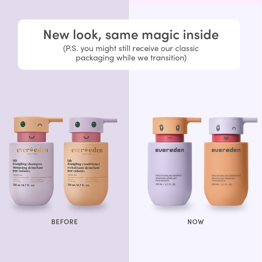 Kids Detangling Shampoo & Conditioner Set, Ages 3+ | Dermatologist-Tested, Gentle, No Silicones | With Plant Protein