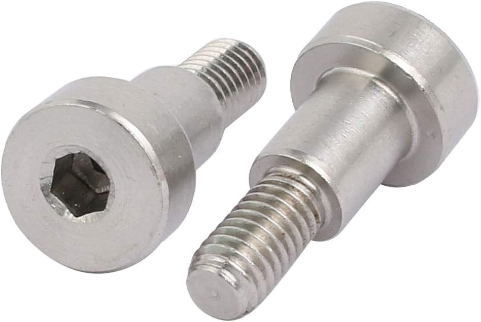 uxcell 10pcs 304 Stainless Steel Hex Socket Shoulder Bolt 8mm Dia 10mm L M6