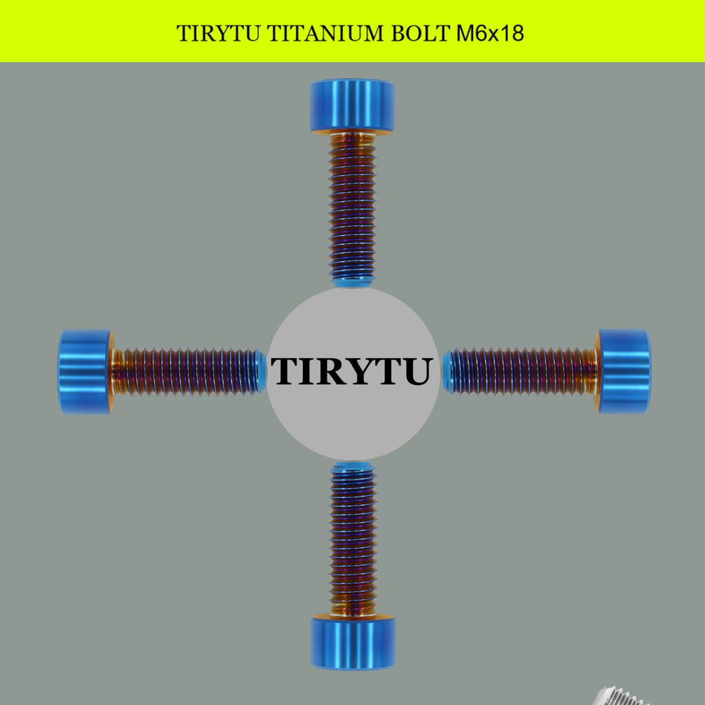 TIRYTU M6x18 Titanium Bolts Hex Socket Cap Screw, Burnt Blue, 4PC