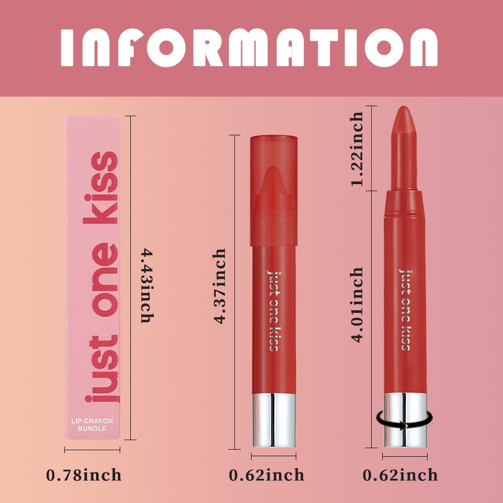 Bright Ruby Red Hydrating Cream Lipstick Lip Crayon for Women, Natural Moisturizing Lipstick Smooth Apply