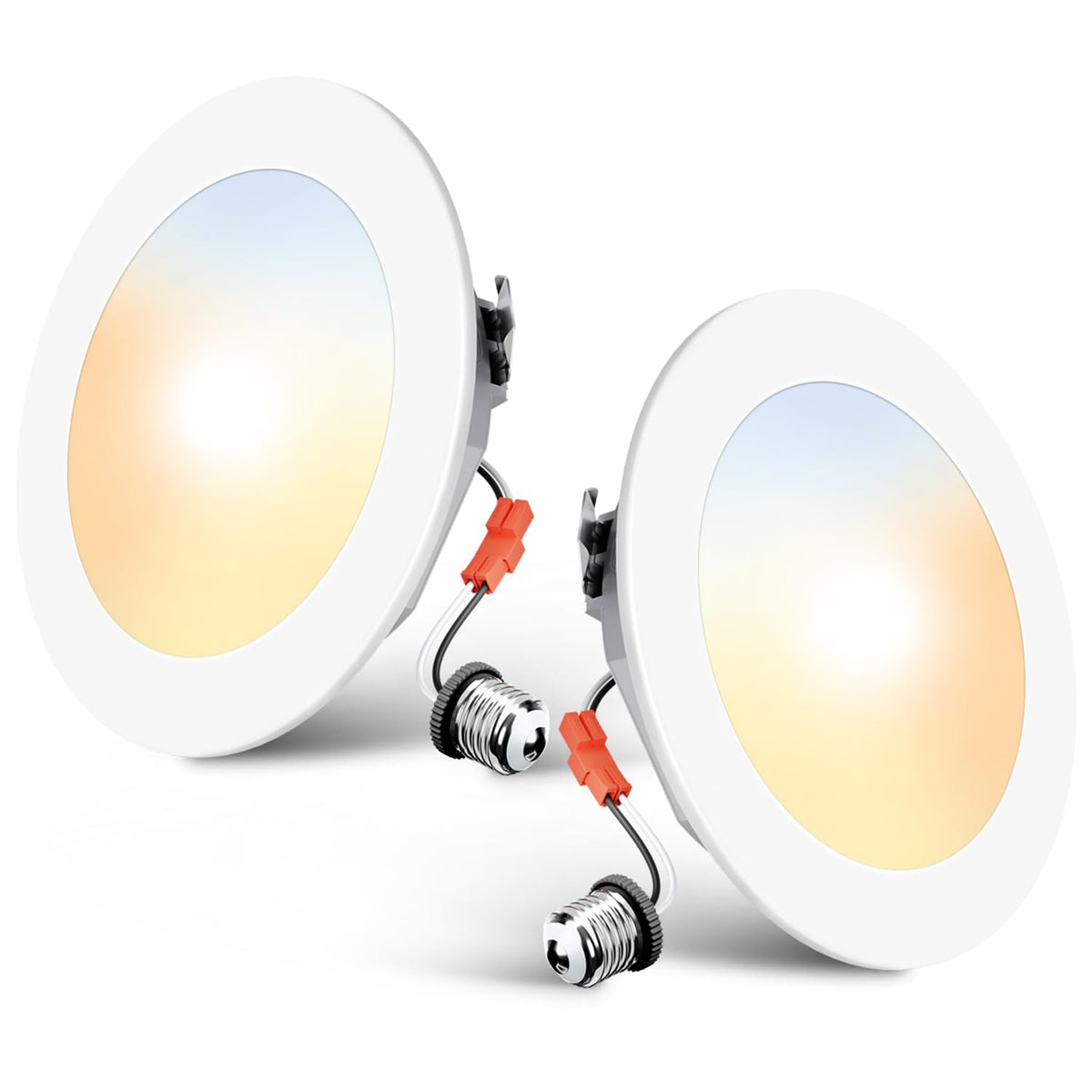 2 Pack 4 Inch LED Recessed Retrofit Can Lights, 5CCT Dimmable