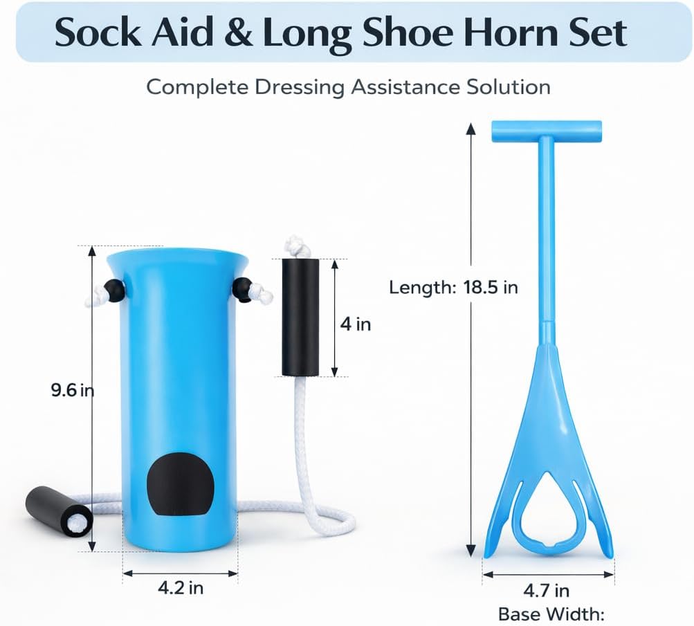 4-in-1 Sock Aid Kit for Seniors - Sock Remover, Leg Lifter & Car Handle