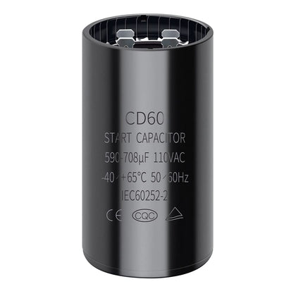 590-708 uf/MFD 110-125 VAC Round Start Capacitor ±20% 50/60 Hz CD60 Round Motor Well Pump Start Capacitor