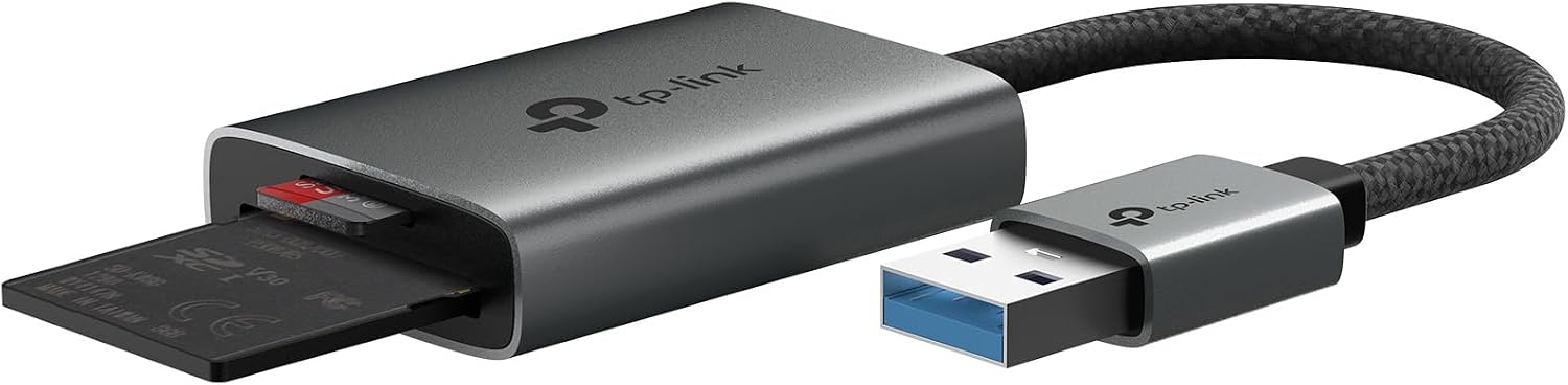 SD Card Reader, High-Speed USB 3.0 to SD & microSD Card Reader, Aluminum Dual Slot Memory Card Reader for Laptop &