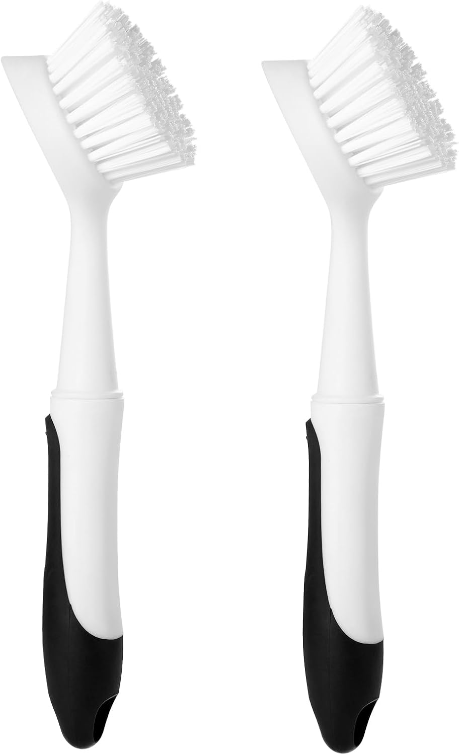 Dish Brush with Handle, Dish Scrub Brush with Built-in Scraper